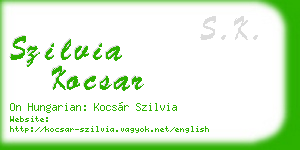 szilvia kocsar business card
